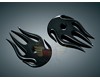 FLAME ACCENTS FOR STOCK H-D MIRRORS, BLK 1754
