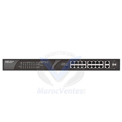 Switch de Bureau 16 Ports RJ45 10/100Mbps + 2 Gigabit RJ45/SFP RG-ES118S-LP