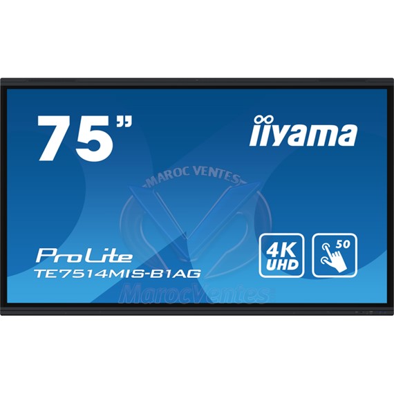 PROLITE Écran Interactif de Tactile 75 pouces 4K UHD TE7514MIS-B2AG