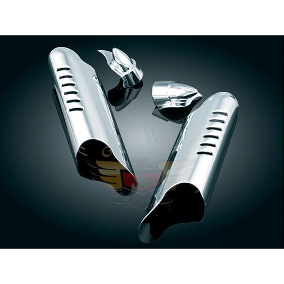 LOWER LEG SHIELDS W/FENDER BOSS CVRS,FLH-LOWER LEG SHIELDS W/FENDER BOSS CVRS,FLH